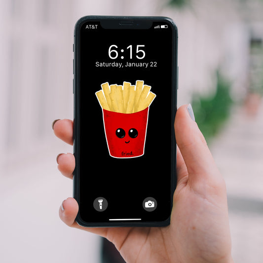 Fried. Kawaii French Fries iPhone Wallpaper