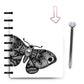 minimal black and white death moth laminated planner cover