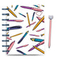 A pile of ink pens drawn on a white background planner cover set discbound