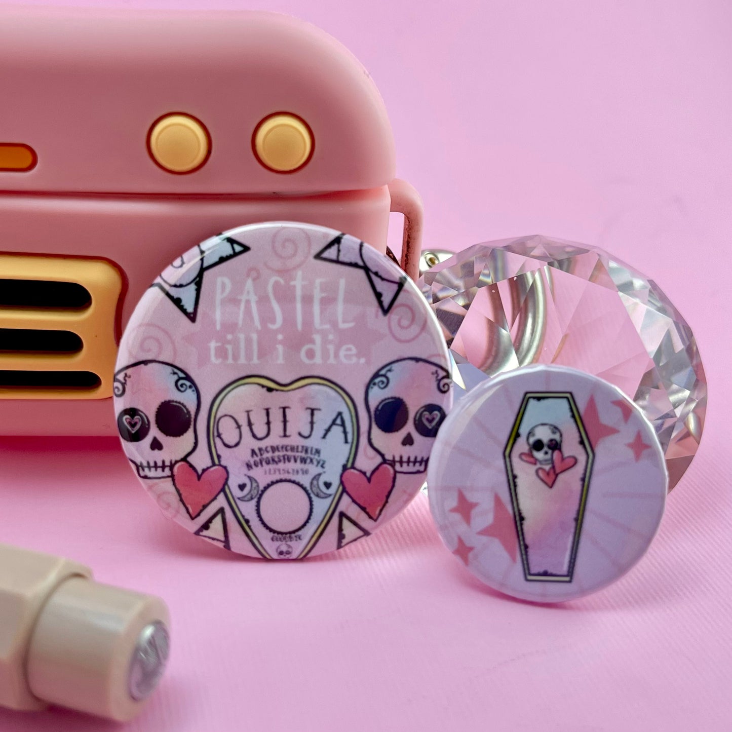 Pastel Till I Die Ouija Pin-Back Button Set