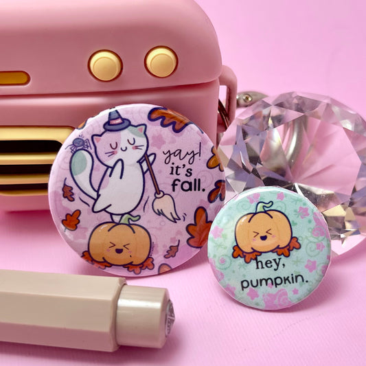Happy Fall Pin-Back Button Set
