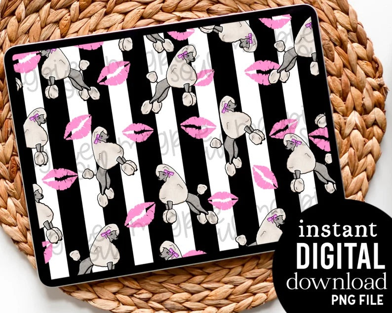 Poodle Kisses - Digital Pattern Paper