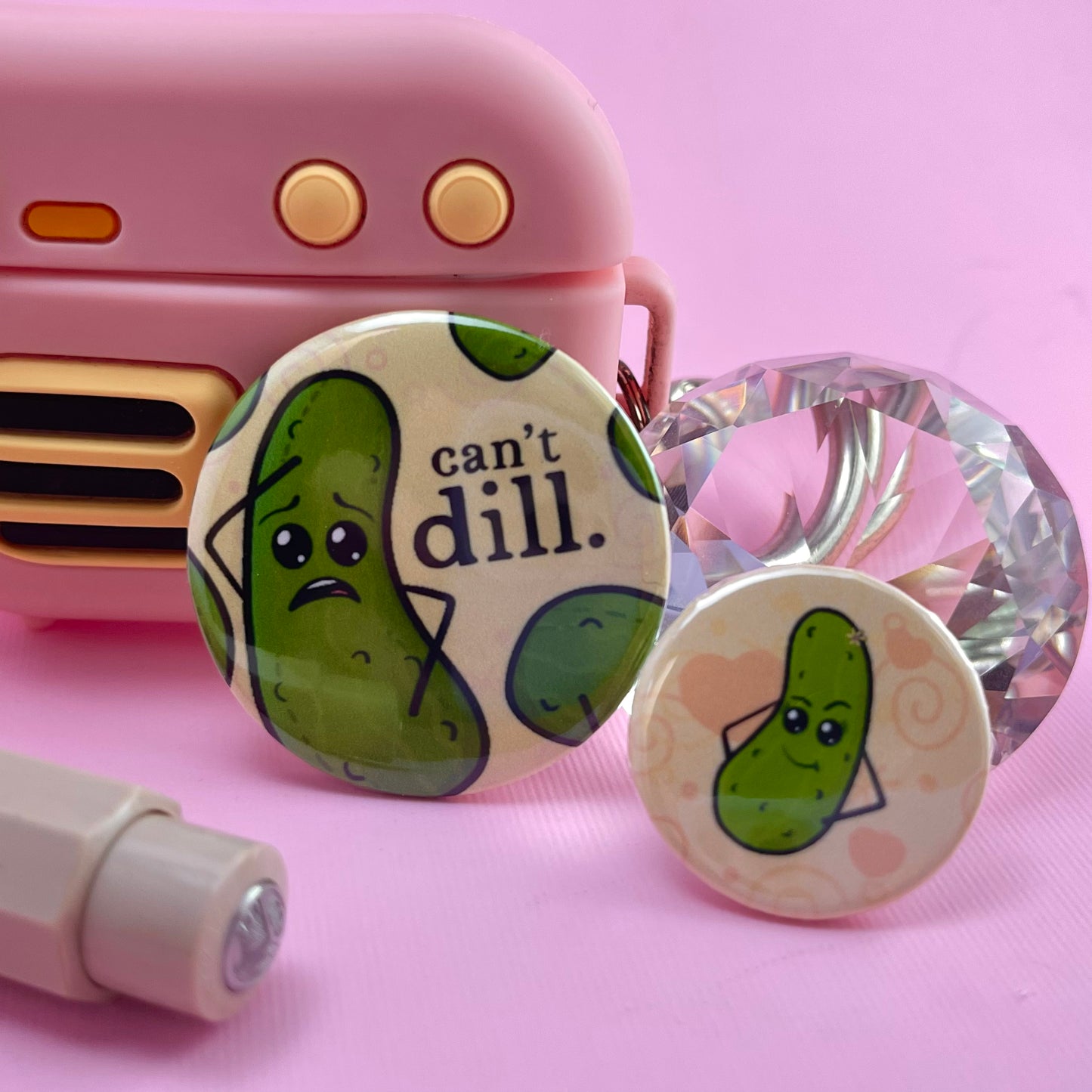 Can’t Dill Dramatic Pickle Pin-Back Button Set