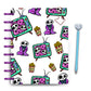 Cute little skeletons binge watching tv laminated planner cover magpiesoul