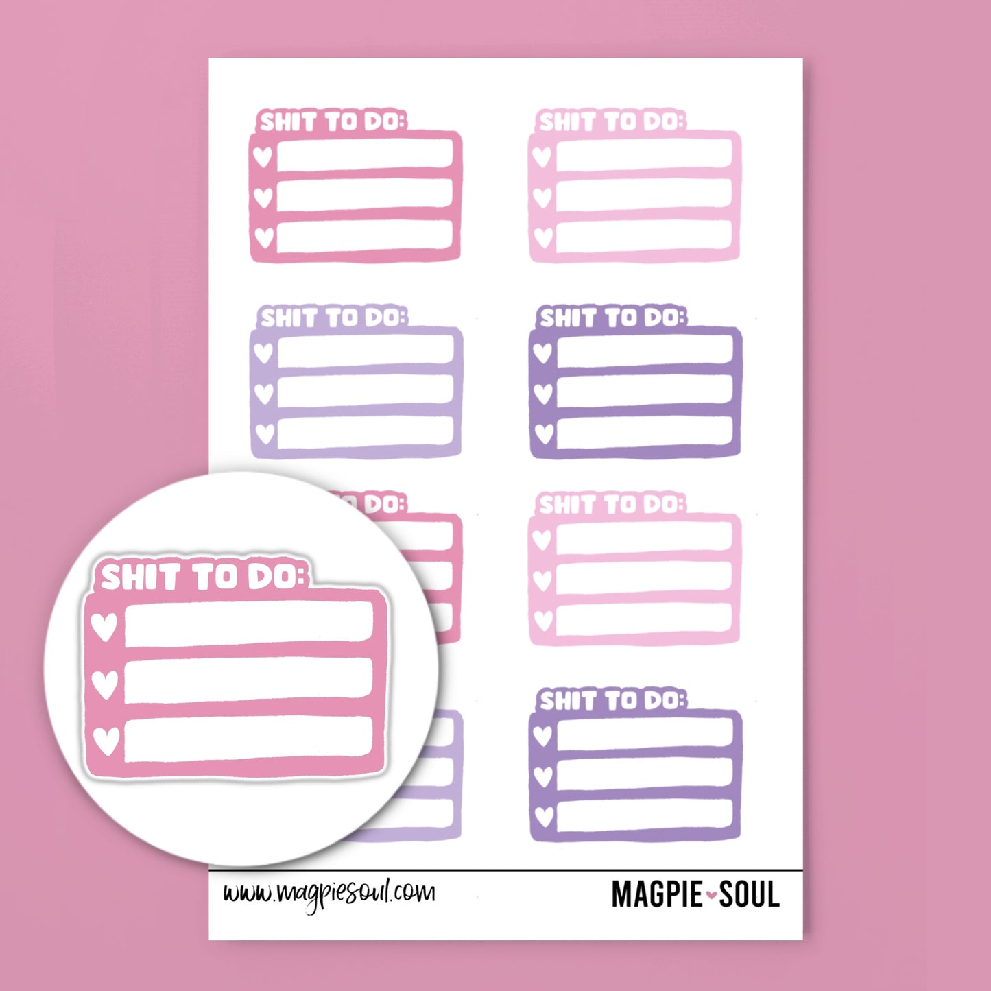 Shit to Do Planner Stickers
