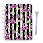 black and white stripe pink hallowen clipart planner laminated cover by magpiesoul
