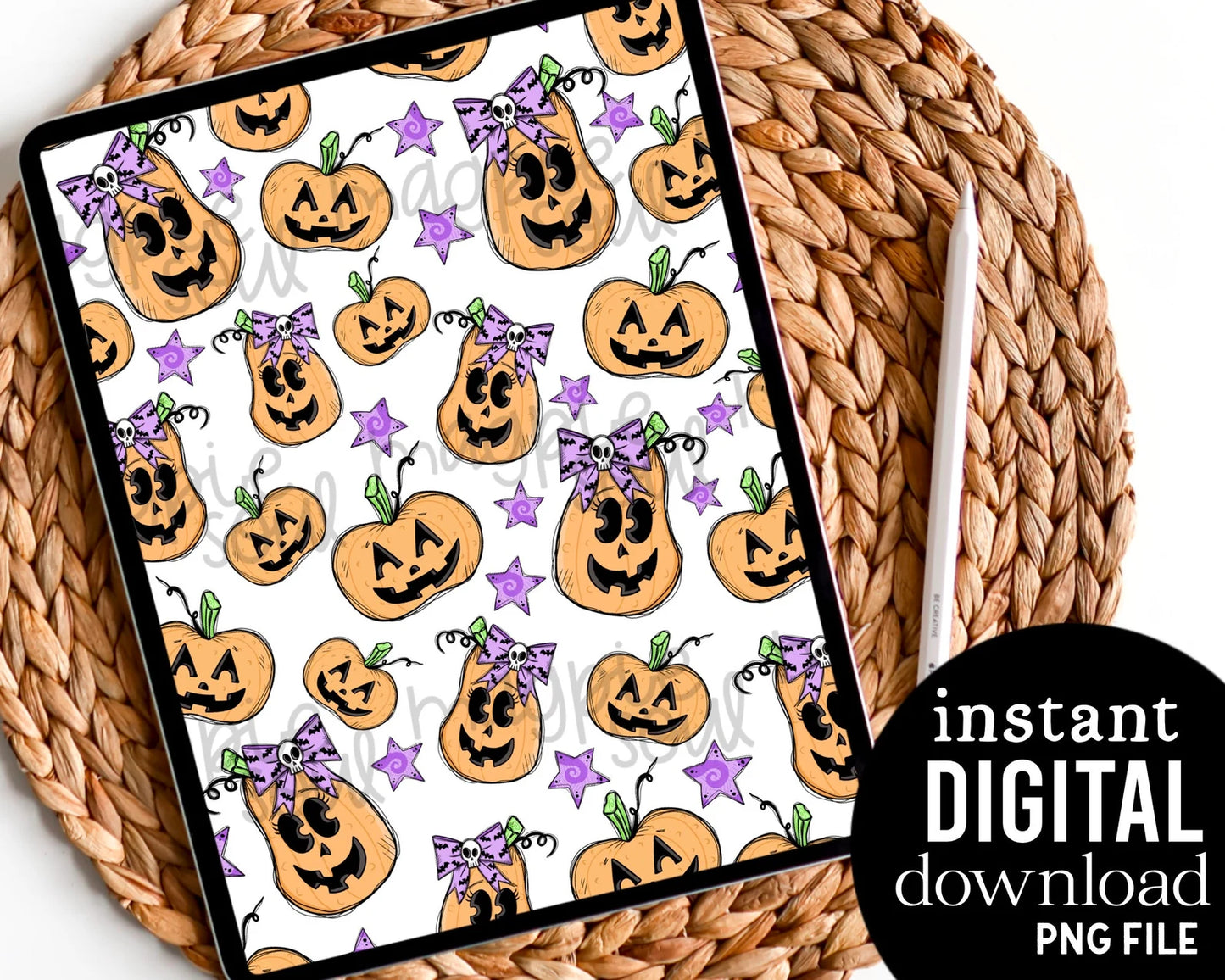 Cute Pumpkin Halloween - Digital Pattern Paper