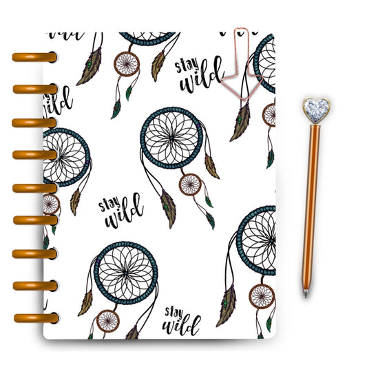 Stay wild dream catcher boho inspired planner cover by magpiesoul on white background