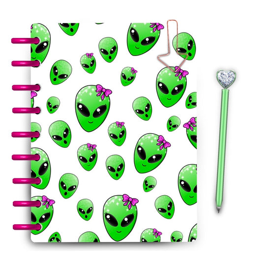 cute alien kawaii bow head happy planner cover laminated by magpiesoul
