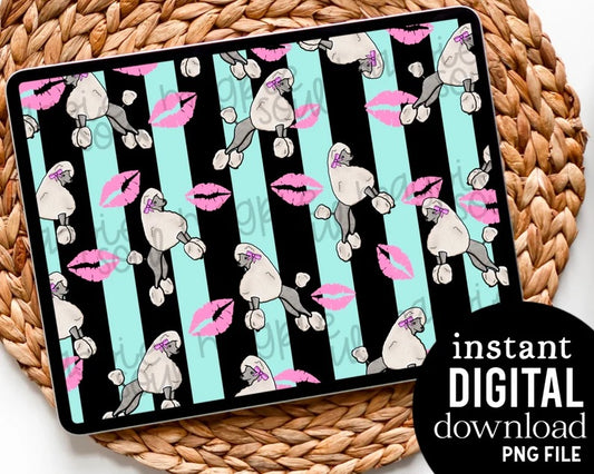 Tiffany Poodle Kisses - Digital Pattern Paper