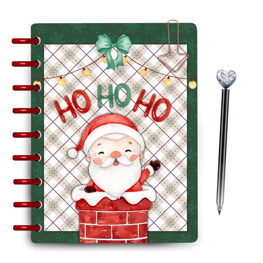 Santa Christmas Laminated Planner Cover
