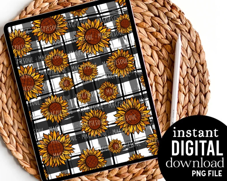 Farmhouse Sunflower - Digital Pattern Paper