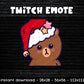 Christmas Kawaii Bear - Twitch & Discord Emote