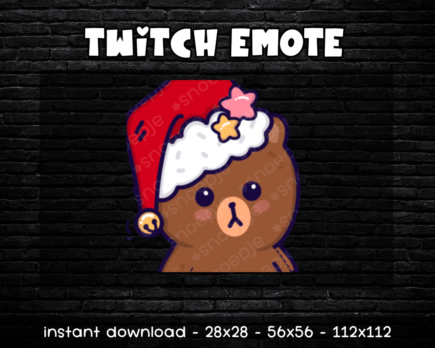 Christmas Kawaii Bear - Twitch & Discord Emote
