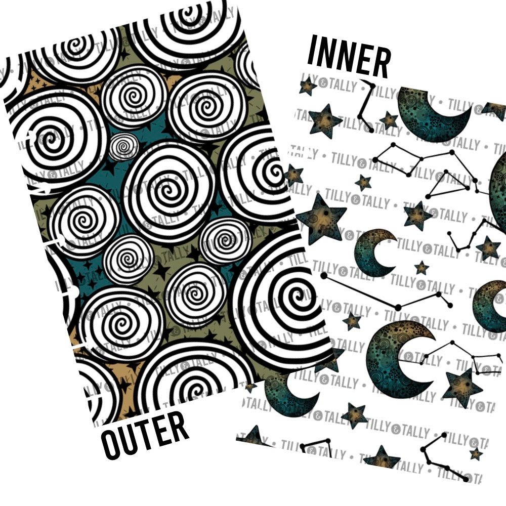 Swirls & Stars Laminated Planner Cover