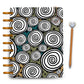 Spiral patterns in black and white with teal on laminated planner cover by magpiesoul 