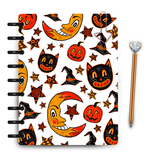 Vintage halloween clipart pattern laminated planner cover by magpiesoul